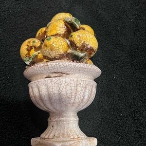 Vase with lemons/ wall hanger / chalk-ware